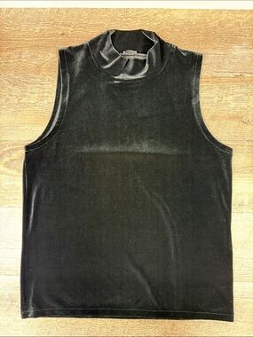 J.Crew Black Velvet Mock Neck Sleeveless Top Size Medium